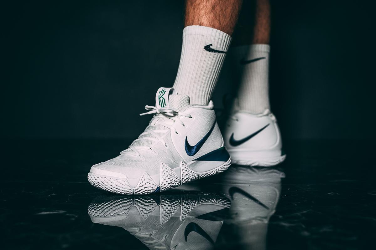 Kyrie 4 white on sale blue